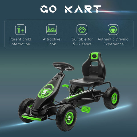 Kids Pedal Go Kart Ride-On Toy with Adjustable Seat