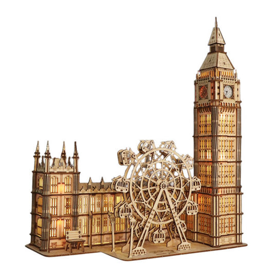 3D Wooden Big Ben Puzzle Model Kit Desktop Clock