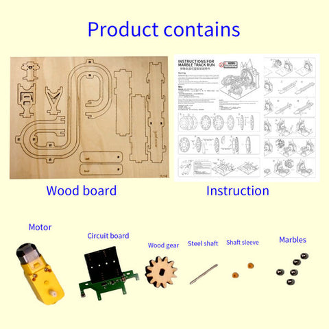 Electric 3D Wooden Puzzle Marble Run Model Kit