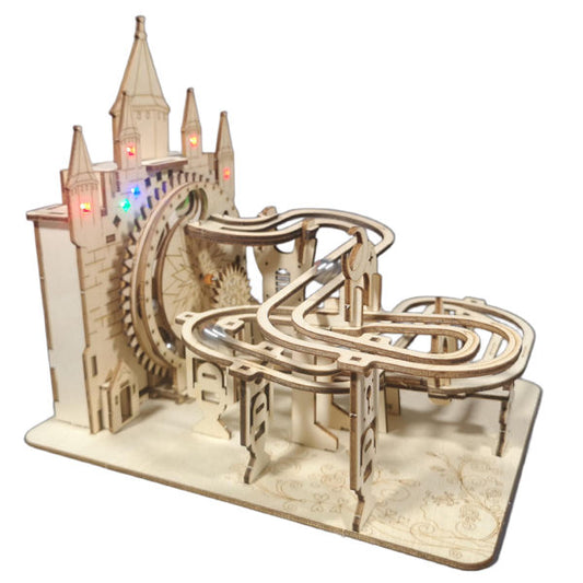Electric 3D Wooden Puzzle Marble Run Model Kit