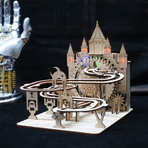 Electric 3D Wooden Puzzle Marble Run Model Kit