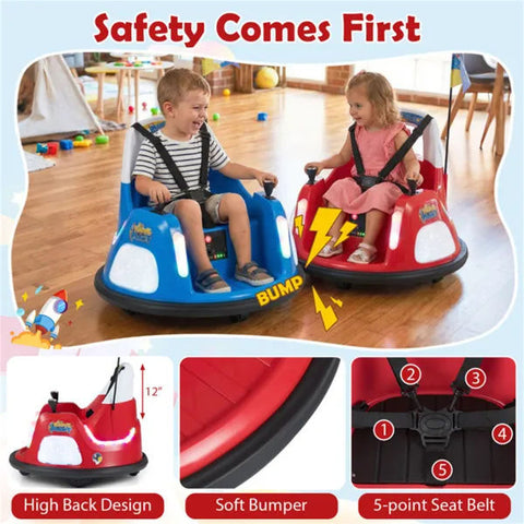 Kids Electric Bumper Car Ride-On Toy With Lights and Music