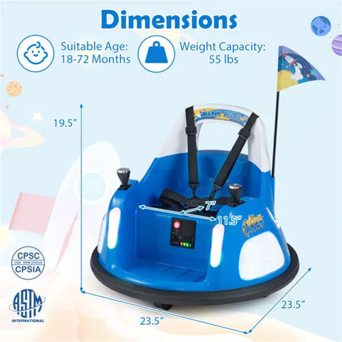 Kids Ride-On Bumper Car With Flashing Lights & Music