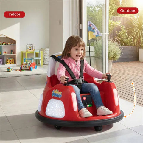 Kids Electric Bumper Car Ride-On Toy With Lights and Music
