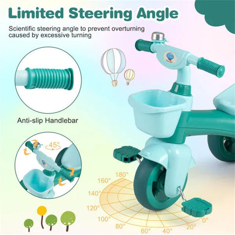 Toddler Tricycle for 3-5 Years With Storage Baskets