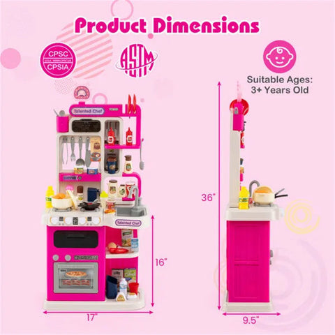 95-Piece Kids Corner Play Kitchen Pretend Cooking Set