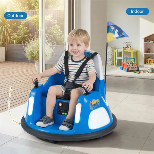 Kids Ride-On Bumper Car With Flashing Lights & Music