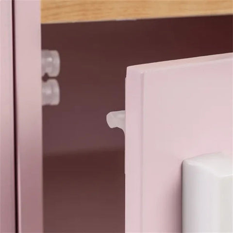 Pink Dual-Sided Kids Play Kitchen with Water Dispenser and Range Hood
