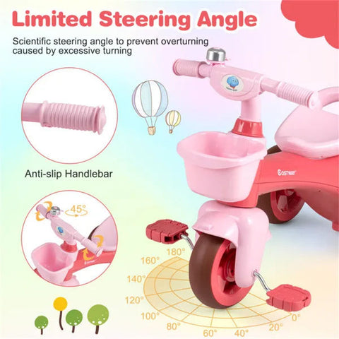 Toddler Tricycle for 3-5 Years With Storage Baskets