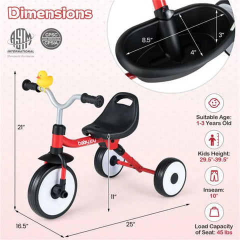 3-in-1 Foldable Toddler Tricycle With Rainbow LED Wheels