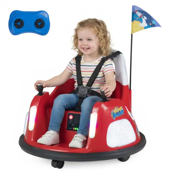 Kids Electric Bumper Car Ride-On Toy With Lights and Music