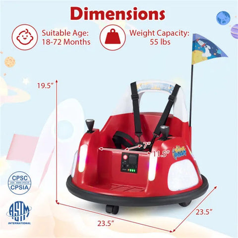 Kids Electric Bumper Car Ride-On Toy With Lights and Music