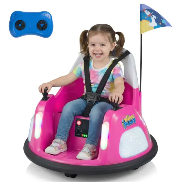 Kids Bumper Car With 5-Point Seat Belt & Lights