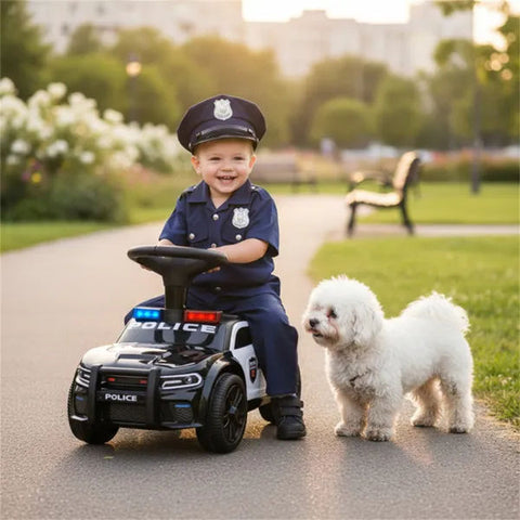 Kids Police Push Car With Flashing Lights and Siren