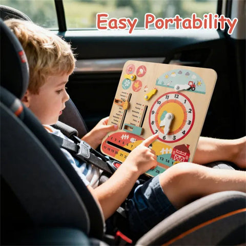 Montessori Wooden Time Learning Clock for Kids 3+