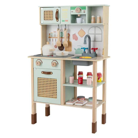 Wooden Children's Play Kitchen with Light and Sound Stove