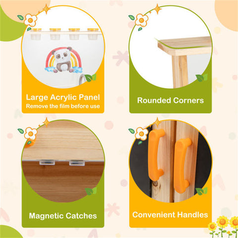 Kids Outdoor Wooden Mud Kitchen Playset With Sink and Stoves