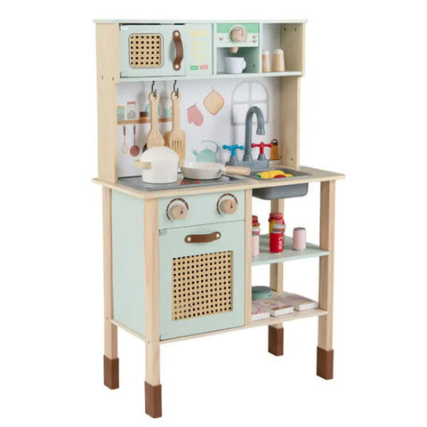 Wooden Children's Play Kitchen with Light and Sound Stove