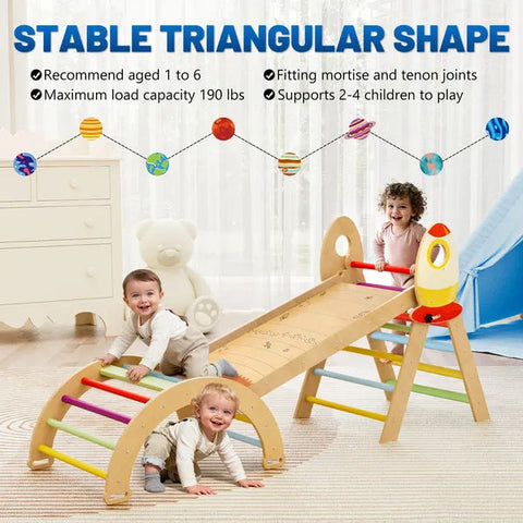 7-in-1 Foldable Wooden Montessori Climbing Triangle Set