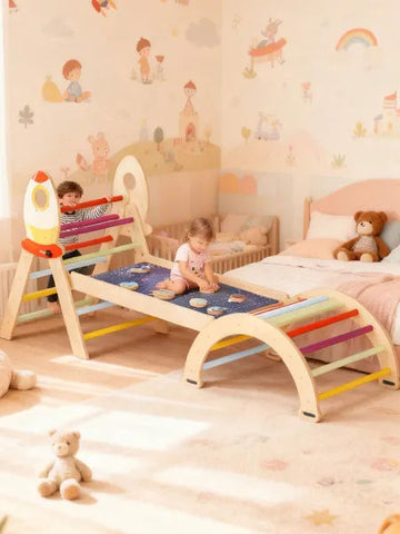 7-in-1 Foldable Wooden Montessori Climbing Triangle Set