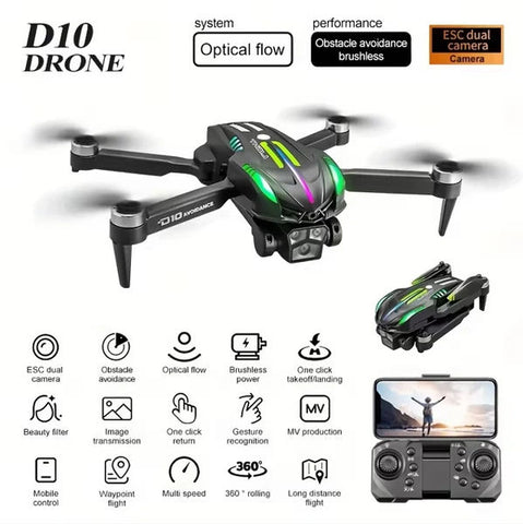 D10 Brushless Foldable Drone with Obstacle Avoidance