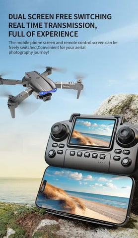 E99 PRO Foldable Drone With 4.91-Inch Screen Controller