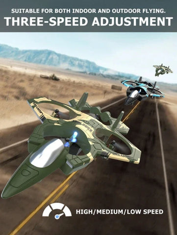 Remote Control Quadrotor Fighter Jet Drone with LED Lights