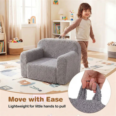 Kids Foam Sofa Chair with Teddy Fleece Fabric