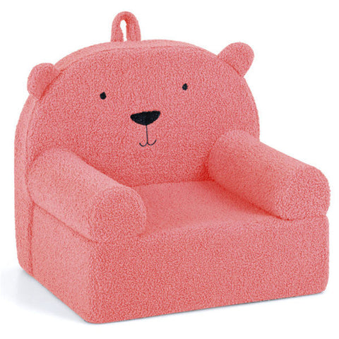 Bear-Shaped Kids Sofa Teddy Fleece Toddler Foam Chair
