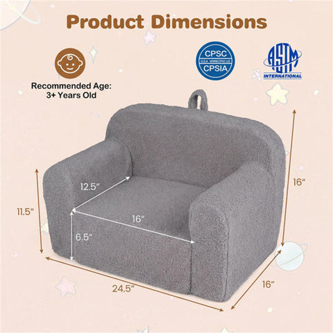 Kids Foam Sofa Chair with Teddy Fleece Fabric