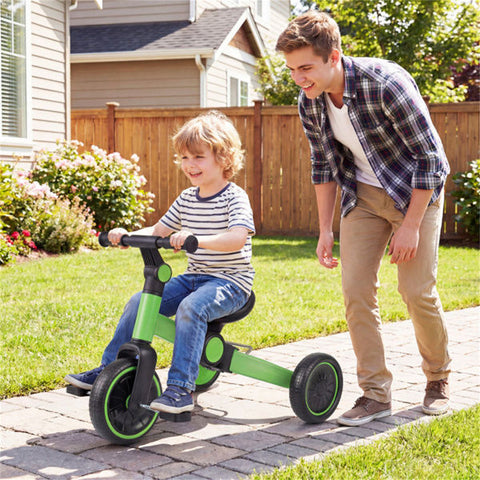 5-in-1 Foldable Toddler Tricycle with Removable Pedals