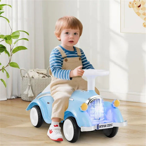 Kids Foot-to-Floor Ride On Car With LED Lights & Horn