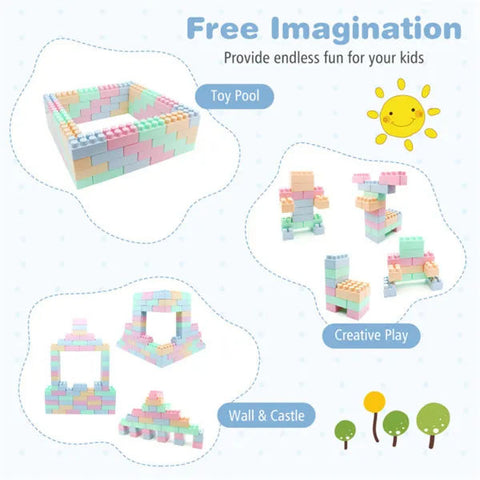 64-Piece BPA-Free Educational Building Blocks Set