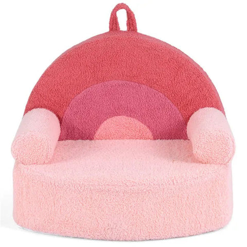 Kids Teddy Fleece Foam Couch With Carry Handle