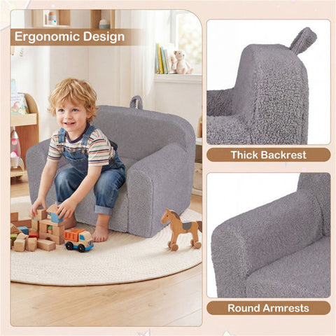Kids Foam Sofa Chair with Teddy Fleece Fabric