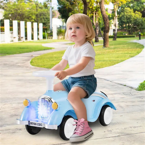 Kids Foot-to-Floor Ride On Car With LED Lights & Horn