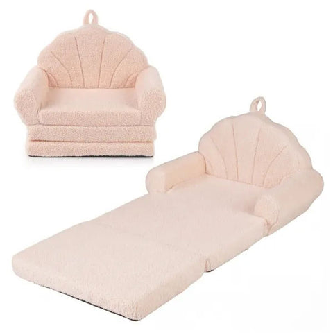 2-in-1 Flip Open Kids Sofa Lounger with Carry Handle