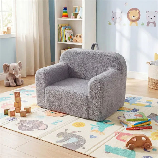 Kids Foam Sofa Chair with Teddy Fleece Fabric