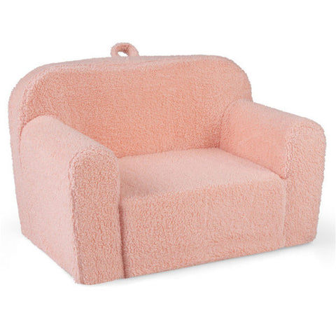 No-Assembly Kids Sofa with Soft Teddy Fleece and Carry Handle