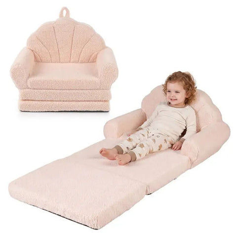 2-in-1 Flip Open Kids Sofa Lounger with Carry Handle