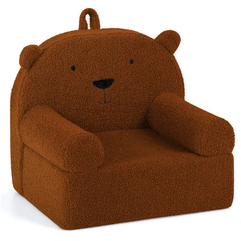 Bear-Shaped Kids Sofa Teddy Fleece Toddler Foam Chair