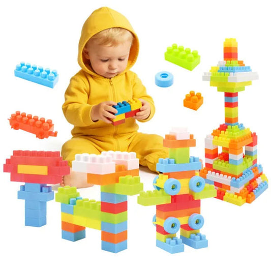 150-Piece Building Blocks Set With Wheels for Toddlers