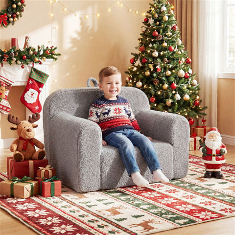 Kids Foam Sofa Chair with Teddy Fleece Fabric