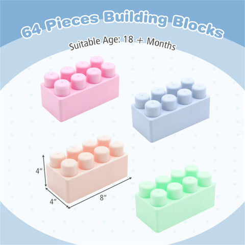 64-Piece BPA-Free Educational Building Blocks Set