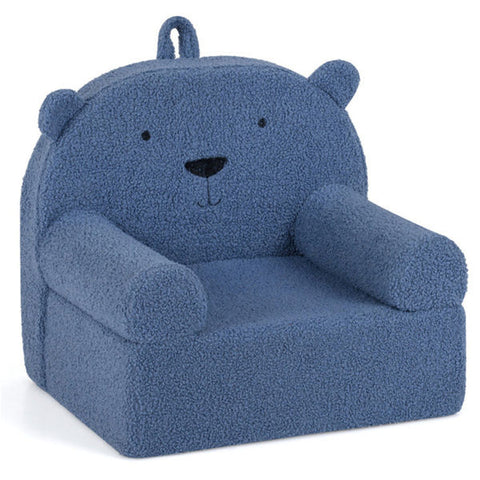 Bear-Shaped Kids Teddy Fleece Foam Sofa Chair