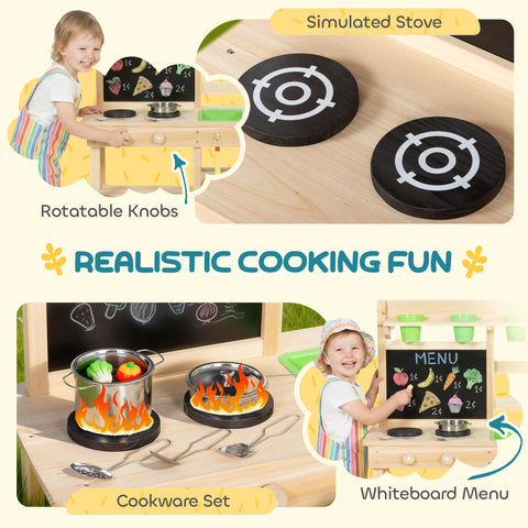 Kids Mud Kitchen Outdoor Wooden Play Kitchen Set