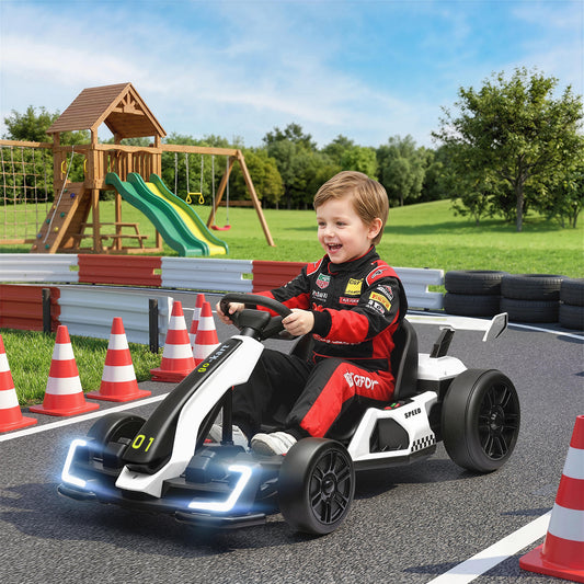 24V 7.5 MPH Electric Go-Kart with Adjustable Seat and Drifting