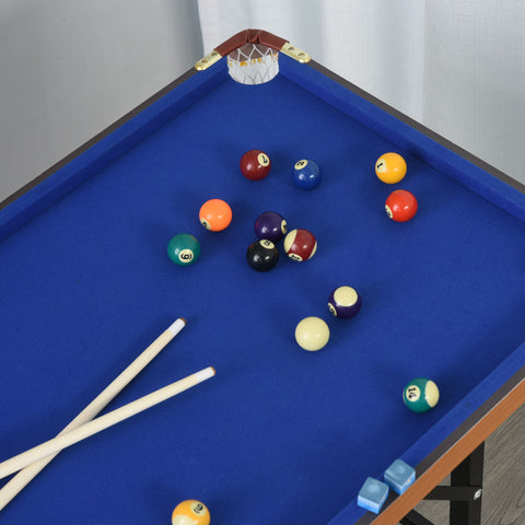 55-Inch Portable Folding Billiards Table With Cues Balls and Rack