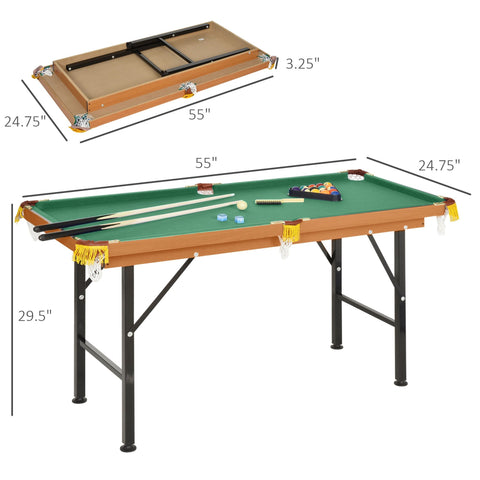 55-Inch Portable Folding Billiards Pool Table with Accessories