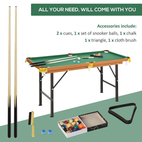 55-Inch Portable Folding Billiards Pool Table with Accessories